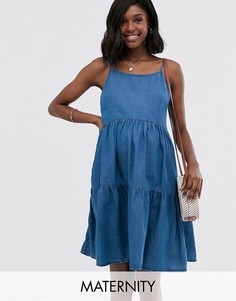 Синее ярусное платье New Look Maternity-Синий