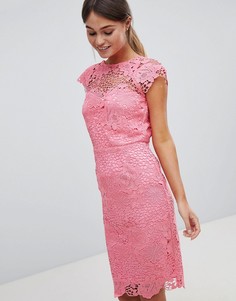 Кружевное платье с фигурными краями Paper Dolls-Розовый