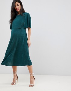 Платье миди для кормления с плиссированным кроп-топом ASOS DESIGN Maternity-Зеленый