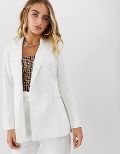 Белый приталенный пиджак Missguided