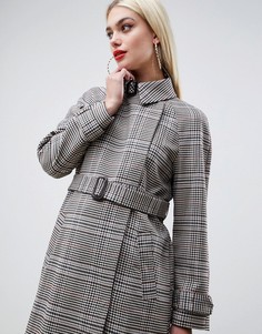 Макинтош в клетку ASOS DESIGN-Мульти