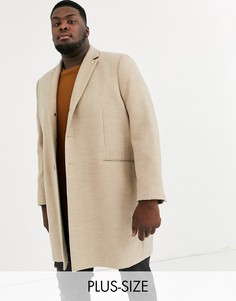 Серо-желтое пальто Burton Menswear Big & Tall-Кремовый