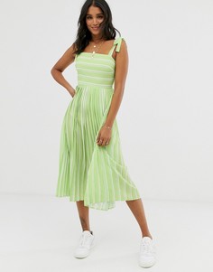 Платье в полоску на бретельках Unique21-Зеленый