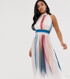 Плиссированное платье миди с принтом Little Mistress Petite-Мульти