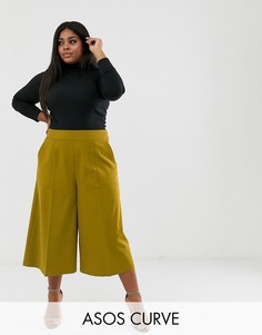 Кюлоты в строгом стиле ASOS DESIGN Curve-Зеленый