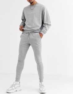 Серый меланжевый спортивный oversize-костюм ASOS DESIGN