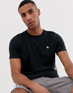 Черная футболка с круглым вырезом и логотипом Abercrombie & Fitch-Черный
