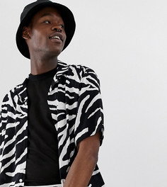 Рубашка из вискозы с зебровым принтом COLLUSION Tall-Белый