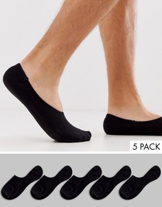 5 пар черных невидимых носков Brave Soul-Черный