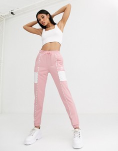 Розовые джоггеры с окантовкой Puma-Розовый