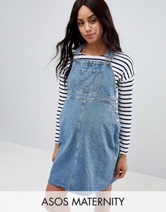 Синий джинсовый сарафан ASOS DESIGN Maternity