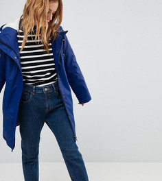 Дождевик с подкладкой из искусственного меха ASOS PETITE-Темно-синий