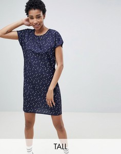 Темно-синее платье мини с принтом звезд Noisy May Tall-Темно-синий