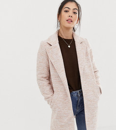 Фактурное приталенное пальто ASOS DESIGN Petite-Розовый