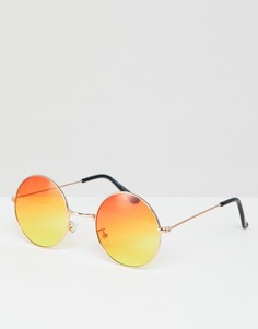 Круглые солнцезащитные очки с эффектом омбре 7X-Оранжевый