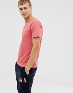 Красная меланжевая футболка с круглым вырезом Polo Ralph Lauren-Красный