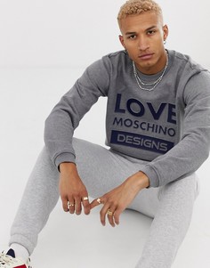 Свитер с тисненым логотипом Love Moschino-Серый