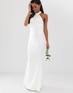 Платье макси с высоким воротом Lipsy bridal-Белый