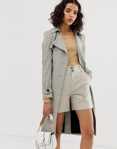 Тренч в клетку River Island-Мульти