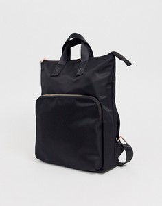 Рюкзак для ноутбука с фурнитурой цвета розового золота ASOS DESIGN-Черный
