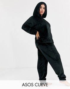 Комплект для дома из худи и джоггеров ASOS DESIGN Curve-Черный