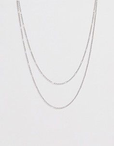 Серебристая цепочка в два ряда DesignB-Серебряный