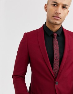 Бордовый приталенный пиджак Twisted Tailor-Красный