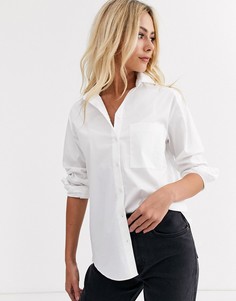 Белая рубашка на пуговицах с карманом New Look-Белый