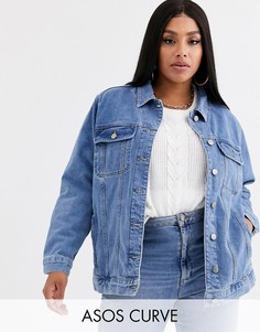 Синяя джинсовая куртка герлфренд ASOS DESIGN Curve-Синий
