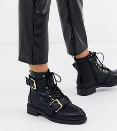 Черные походные ботинки с пряжками Miss Selfridge-Черный