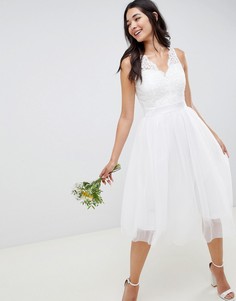Кружевное приталенное платье Little Mistress Wedding-Белый