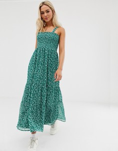 Зеленое платье макси с цветочным принтом Pimkie-Зеленый