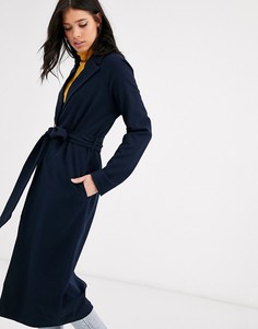 Удлиненное пальто с поясом Y.A.S-Темно-синий