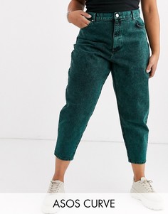 Зеленые мраморные джинсы бойфренда ASOS DESIGN Curve-Зеленый