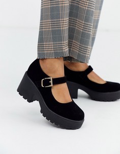 Черные туфли Мэри Джейн на каблуке Koi Vegan-Черный
