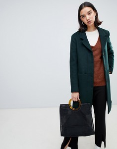 Шерстяное пальто Selected Femme-Зеленый