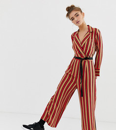 Комбинезон в полоску с запахом COLLUSION Petite-Мульти