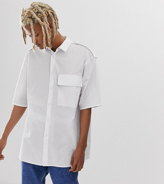 Белая oversize-рубашка из ткани с бумажной текстурой Noak-Белый