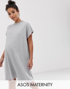 Платье-футболка ASOS DESIGN Maternity-Серый