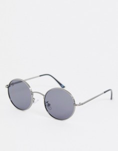 Серебристые солнцезащитные очки в круглой оправе Jeepers Peepers-Черный