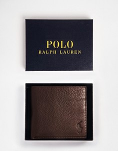 Кожаный бумажник Polo Ralph Lauren-Коричневый