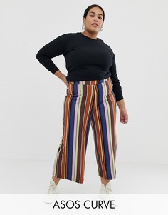 Кюлоты в полоску в стиле 70-х ASOS DESIGN Curve-Мульти