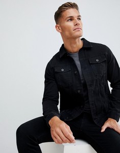 Черная выбеленная джинсовая куртка Burton Menswear-Черный