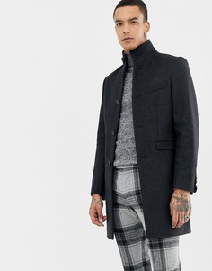 Серое пальто с воротником-стойкой Twisted Tailor-Серый