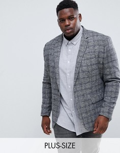 Серый блейзер в клетку River Island Big & Tall
