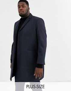 Темно-синее пальто Burton Menswear Big & Tall-Темно-синий