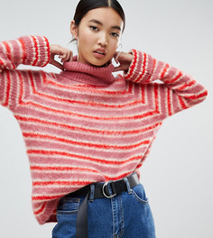 Джемпер в розовую полоску с отворачивающимся воротником и расклешенными рукавами Na-kd-Мульти