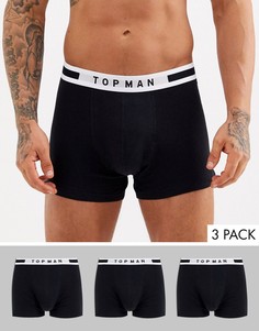 Набор черных боксеров-брифов Topman - 3 пары-Черный