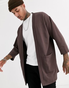 Коричневый кардиган-кимоно ASOS DESIGN