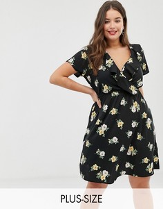 Платье с цветочным принтом New Look Curve-Мульти